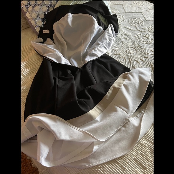 Designer Calvin Klein Color Block A-Line Midi Dress - Picture 6 of 10